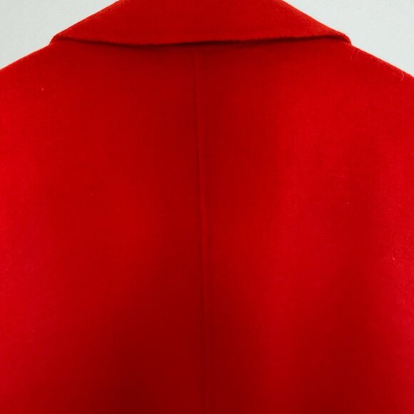 Zara Double Faced Wool Blend Double Breasted Coat, Red - Picture 8 of 9